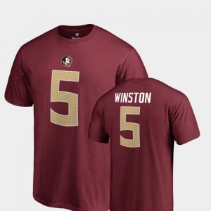 Florida ST #5 Garnet For Men Legends Name & Number Jameis Winston College T-Shirt