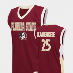 #25 Mens Basketball Red Mfiondu Kabengele College Jersey Fadeaway Florida State Seminoles