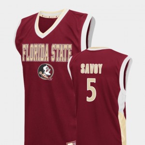Fadeaway Red Basketball For Men Seminoles #5 PJ Savoy College Jersey