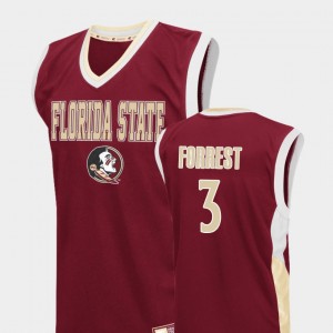 Red Men's Trent Forrest College Jersey Fadeaway #3 Seminoles Basketball