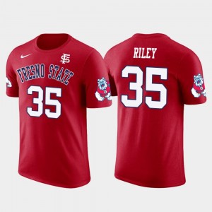 Future Stars New York Giants Football For Men #35 Curtis Riley College T-Shirt Red Fresno State Bulldogs