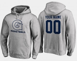 College Custom Hoodies Basketball - Men's Gray Georgetown Hoyas #00