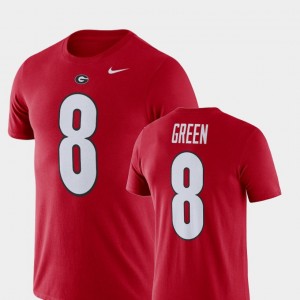 Red A.J. Green College T-Shirt Football Performance #8 Georgia Bulldogs For Men's