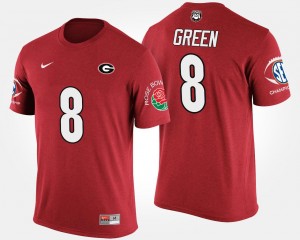 Red GA Bulldogs For Men A.J. Green College T-Shirt Southeastern Conference Rose Bowl #8 Bowl Game