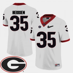 #35 For Men UGA Bulldogs Brian Herrien College Jersey Football 2018 SEC Patch White