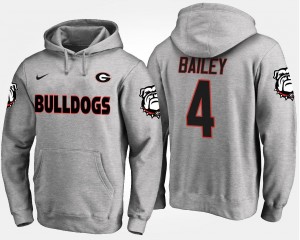 Men's #4 Georgia Bulldogs Gray Champ Bailey College Hoodie
