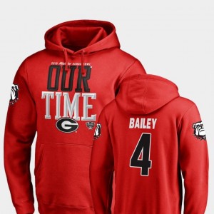 Counter Champ Bailey College Hoodie #4 2019 Sugar Bowl Bound Georgia Bulldogs Red For Men's