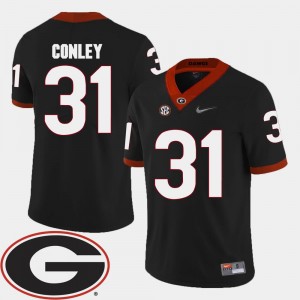 Black Georgia Bulldogs 2018 SEC Patch #31 Football Chris Conley College Jersey Men's