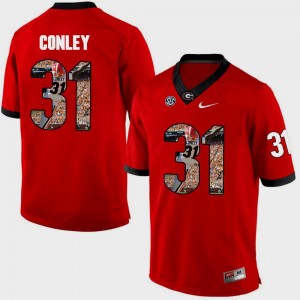 #31 Pictorial Fashion GA Bulldogs Chris Conley College Jersey Men Red