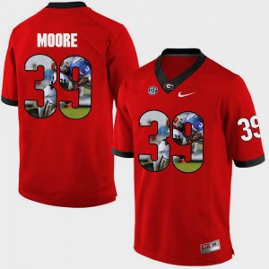 Red Pictorial Fashion University of Georgia Mens #39 Corey Moore College Jersey