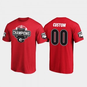 Red Georgia 2019 SEC East Football Division Champions College Custom T-Shirts For Men's #00