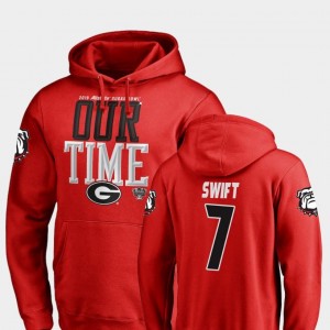 2019 Sugar Bowl Bound University of Georgia Men #7 Counter D'Andre Swift College Hoodie Red