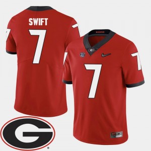 #7 Men's D'Andre Swift College Jersey 2018 SEC Patch Football Red Georgia Bulldogs