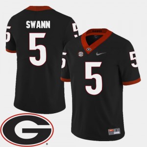 For Men University of Georgia Black 2018 SEC Patch Football Damian Swann College Jersey #5