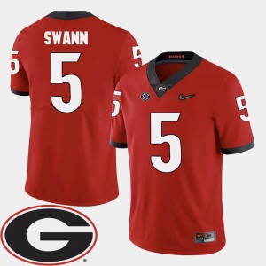 Damian Swann College Jersey #5 Football 2018 SEC Patch Red GA Bulldogs For Men's
