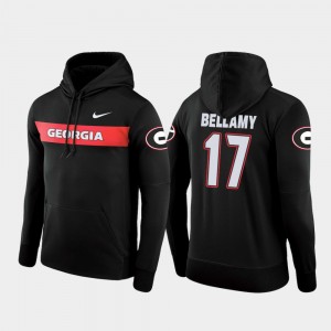 Davin Bellamy College Hoodie #17 Sideline Seismic Mens Football Performance Black UGA Bulldogs