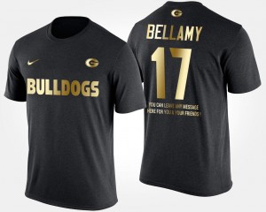 Gold Limited Georgia Davin Bellamy College T-Shirt Short Sleeve With Message Black #17 Men's