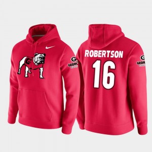 Football Pullover For Men UGA Vault Logo Club Demetris Robertson College Hoodie #16 Red