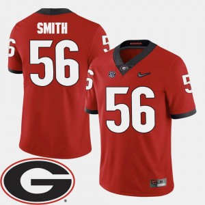 2018 SEC Patch #56 Football Red GA Bulldogs Garrison Smith College Jersey For Men's