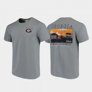 Comfort Colors Georgia College T-Shirt Mens Campus Scenery Gray