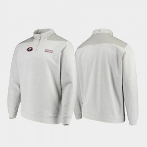 Shep Shirt Men's Gray College Jacket Quarter-Zip UGA Bulldogs