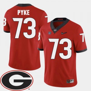 Red Football 2018 SEC Patch UGA #73 Mens Greg Pyke College Jersey