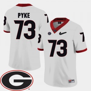 #73 Greg Pyke College Jersey 2018 SEC Patch Football White Men UGA Bulldogs