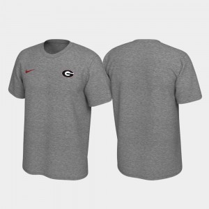 Heathered Gray UGA For Men's Left Chest Logo Legend College T-Shirt