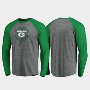 Heathered Gray Georgia College T-Shirt Raglan Long Sleeve Celtic Charm Men St. Patrick's Day