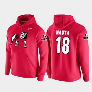 Men's UGA Football Pullover Red #18 Vault Logo Club Isaac Nauta College Hoodie
