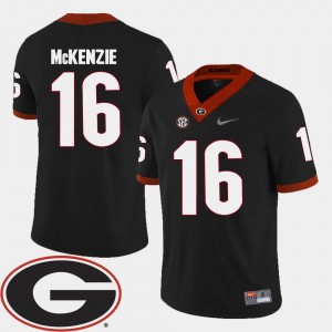 For Men's UGA Bulldogs Black Isaiah McKenzie College Jersey #16 2018 SEC Patch Football