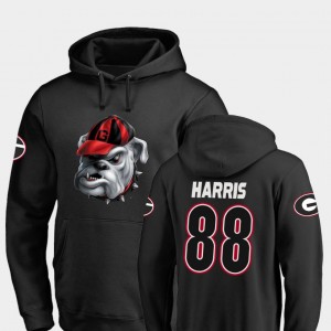 For Men Football Midnight Mascot Jackson Harris College Hoodie #88 Black Georgia Bulldogs