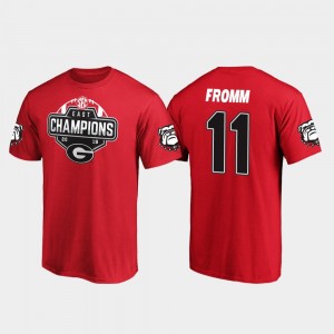 Red Jake Fromm College T-Shirt 2019 SEC East Football Division Champions Men #11 UGA Bulldogs