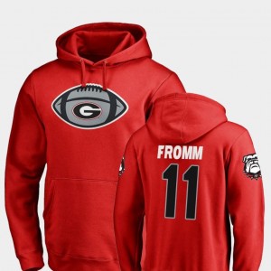 Jake Fromm College Hoodie Red #11 Football UGA Game Ball For Men