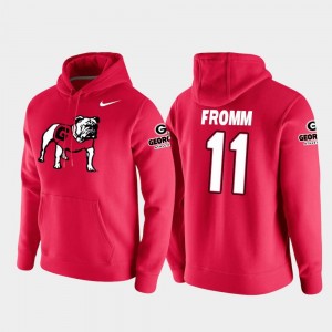 Georgia Jake Fromm College Hoodie Vault Logo Club Red For Men's #11 Football Pullover