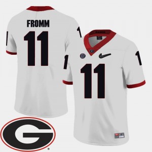 White GA Bulldogs Football Mens Jake Fromm College Jersey #11 2018 SEC Patch