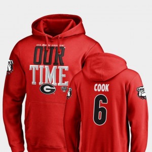 2019 Sugar Bowl Bound For Men's UGA Bulldogs #6 Counter James Cook College Hoodie Red
