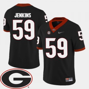 Black #59 Jordan Jenkins College Jersey 2018 SEC Patch UGA Bulldogs Football Men