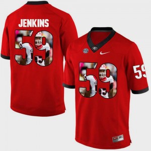 Jordan Jenkins College Jersey Red Pictorial Fashion Mens #59 Georgia Bulldogs