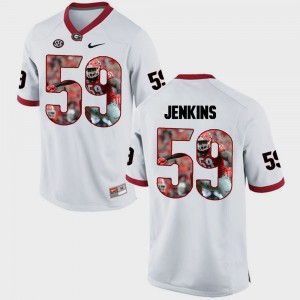 #59 Pictorial Fashion Jordan Jenkins College Jersey White Mens University of Georgia