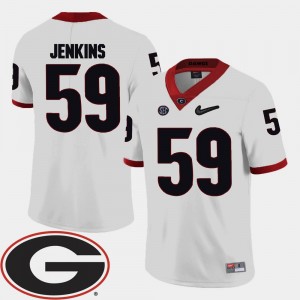 Football 2018 SEC Patch For Men's #59 Jordan Jenkins College Jersey White Georgia Bulldogs
