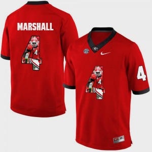 #4 Pictorial Fashion Men's Keith Marshall College Jersey Red UGA Bulldogs