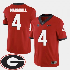 Keith Marshall College Jersey 2018 SEC Patch UGA Bulldogs #4 Red For Men Football