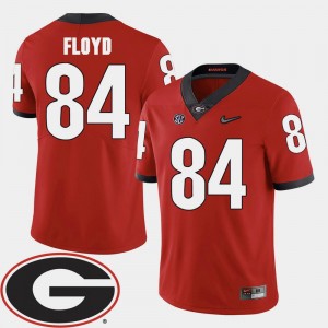 Men 2018 SEC Patch Georgia #84 Football Leonard Floyd College Jersey Red