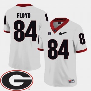 University of Georgia For Men #84 White Leonard Floyd College Jersey Football 2018 SEC Patch