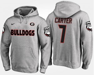 GA Bulldogs Gray Lorenzo Carter College Hoodie #7 For Men