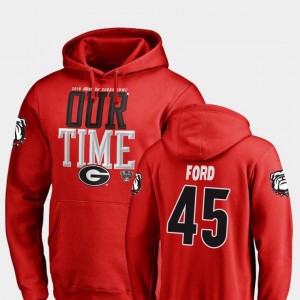 Red Luke Ford College Hoodie Georgia #45 For Men Counter 2019 Sugar Bowl Bound