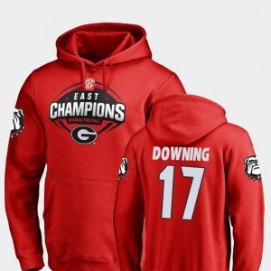 2018 SEC East Division Champions #17 Football For Men's Matthew Downing College Hoodie Red Georgia Bulldogs