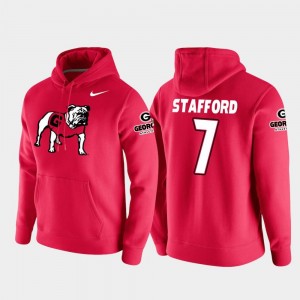 #7 UGA For Men's Red Matthew Stafford College Hoodie Vault Logo Club Football Pullover