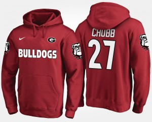 UGA Bulldogs #27 Red For Men's Nick Chubb College Hoodie